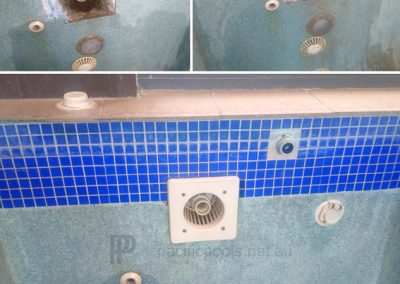 Concrete swimming pool swim jet feature plumbing repair | Pacific Pools