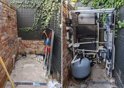 Compact pool twin filtration heatpump system automation Balwyn